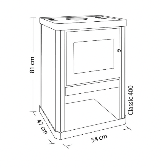 ESTUFA A LEÑA CLASSIC 400 ROJO AMESTI
